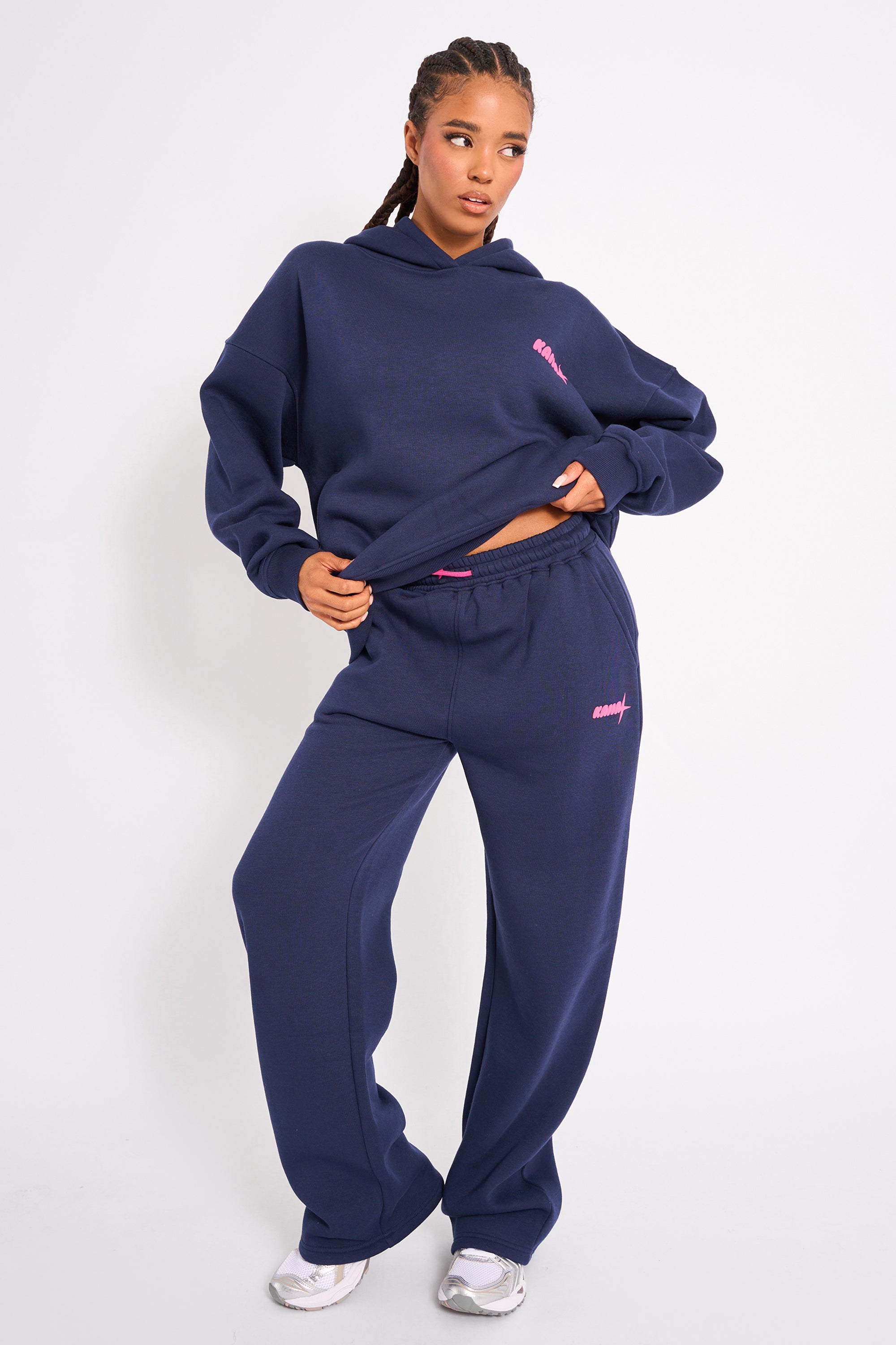 Kaiia Studio Ombre Oversized Hoodie Navy