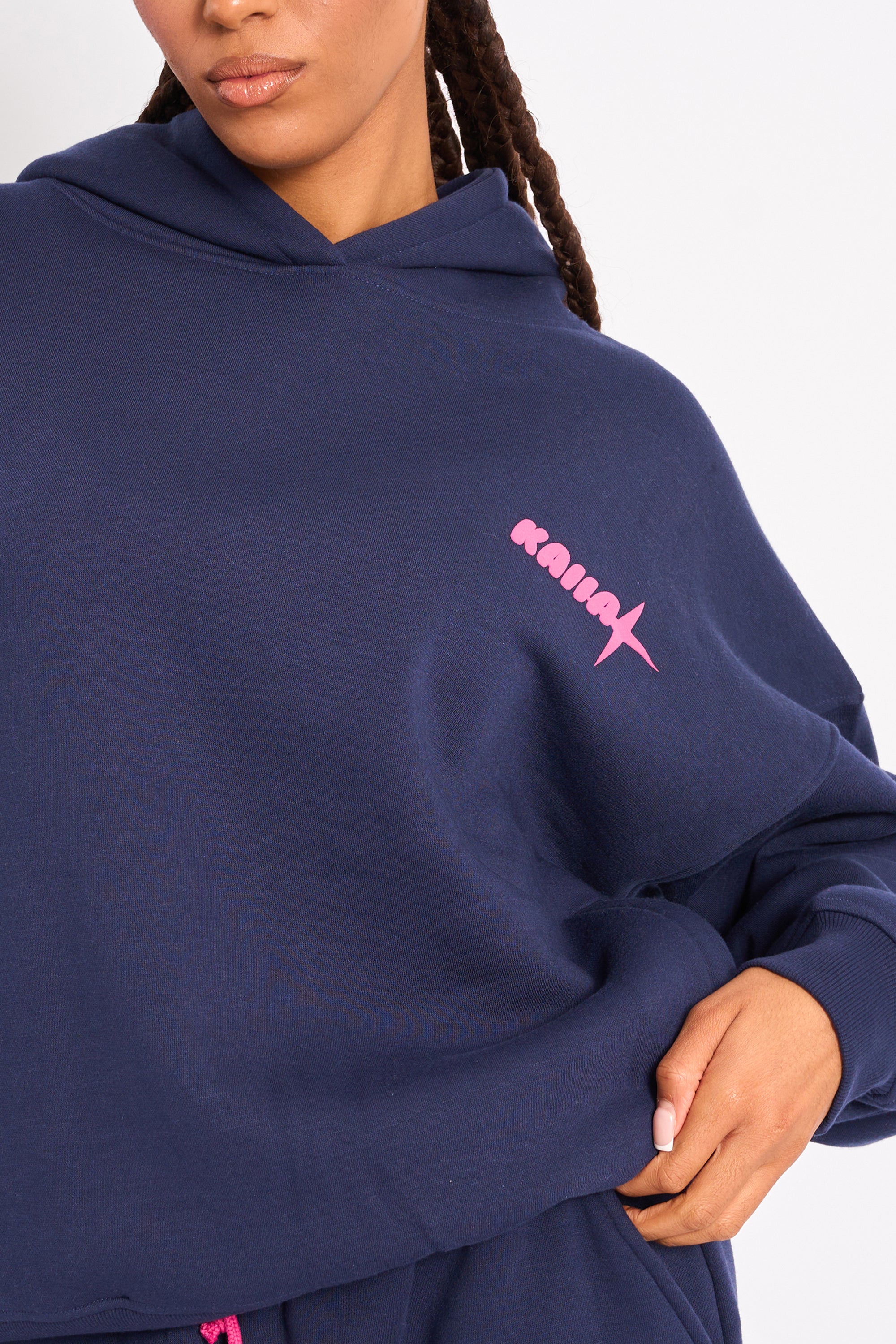 Kaiia Studio Ombre Oversized Hoodie Navy