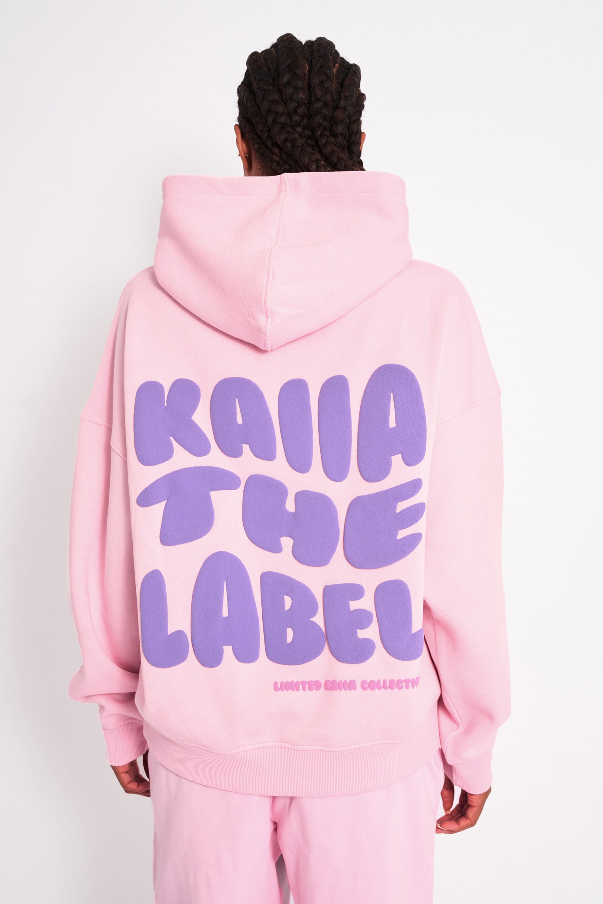 Kaiia Star Graphic Oversized Hoodie Baby Pink