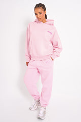 Kaiia Star Graphic Oversized Hoodie Baby Pink