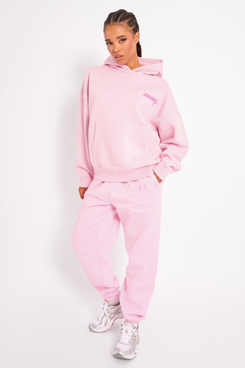 Kaiia Star Graphic Oversized Hoodie Baby Pink