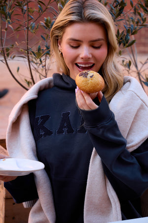 Kaiia Slogan Oversized Hoodie Navy