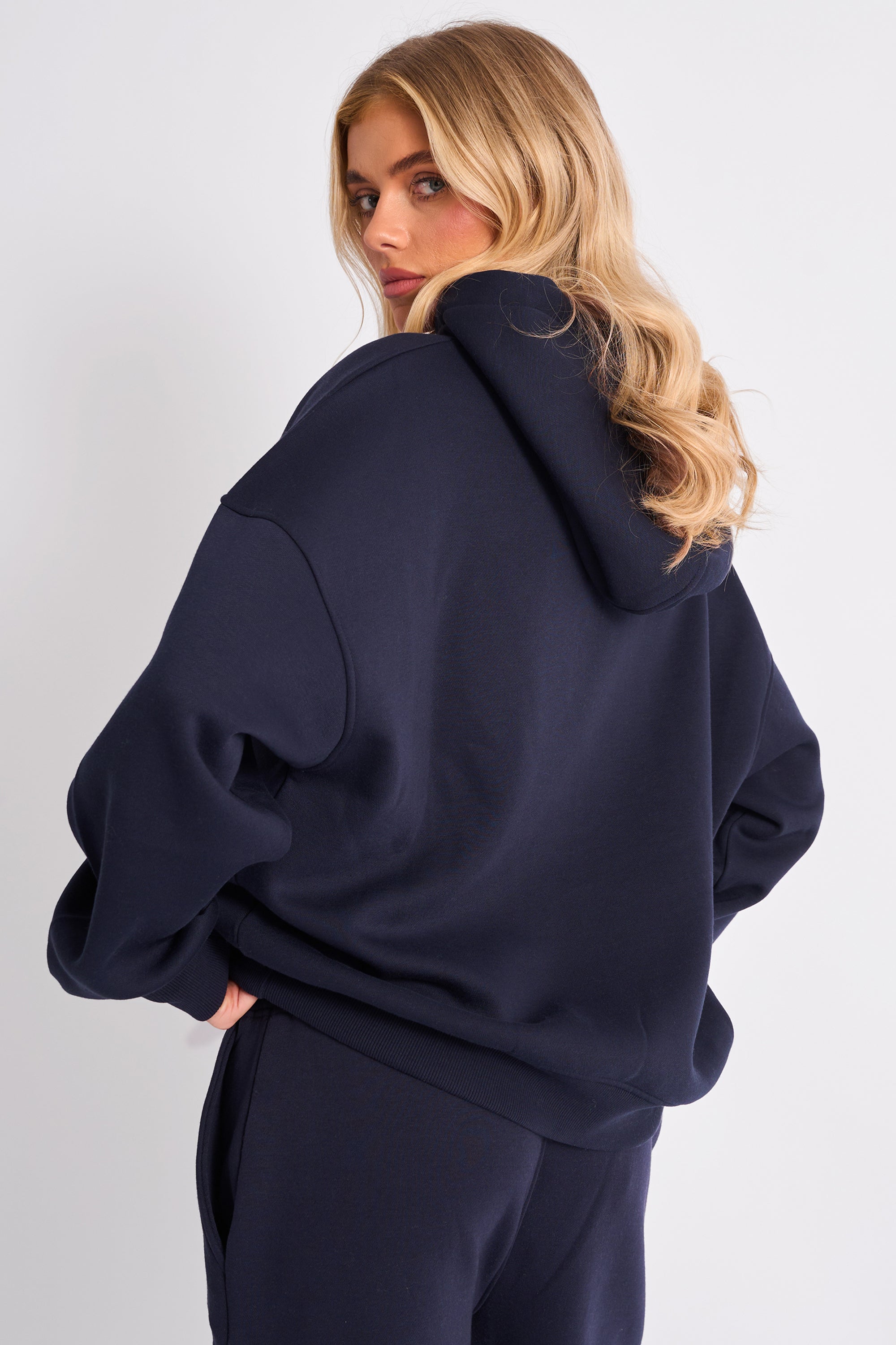 Kaiia Slogan Oversized Hoodie Navy | Kaiia
