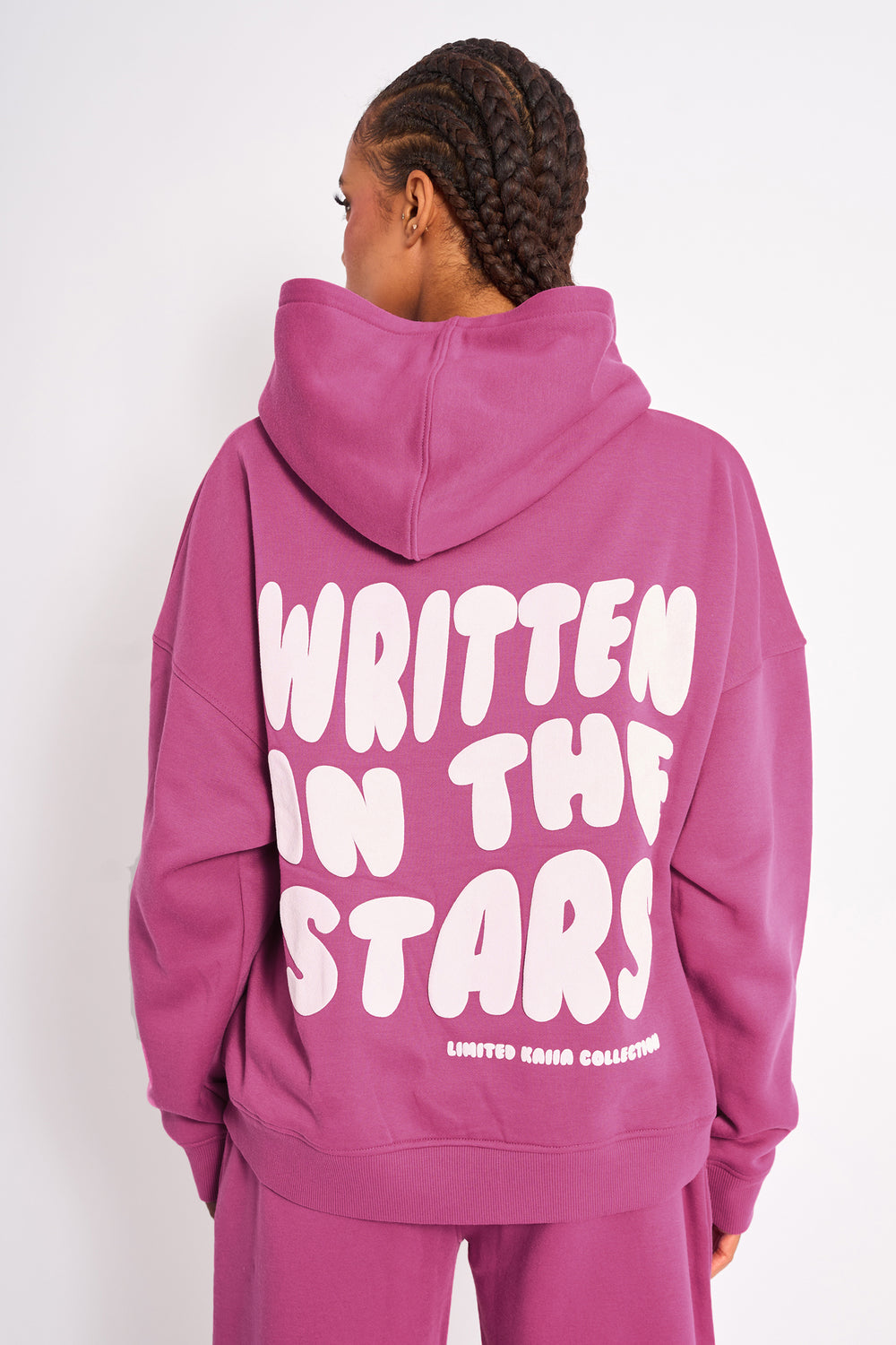 Kaiia Star Graphic Oversized Hoodie Hot Pink