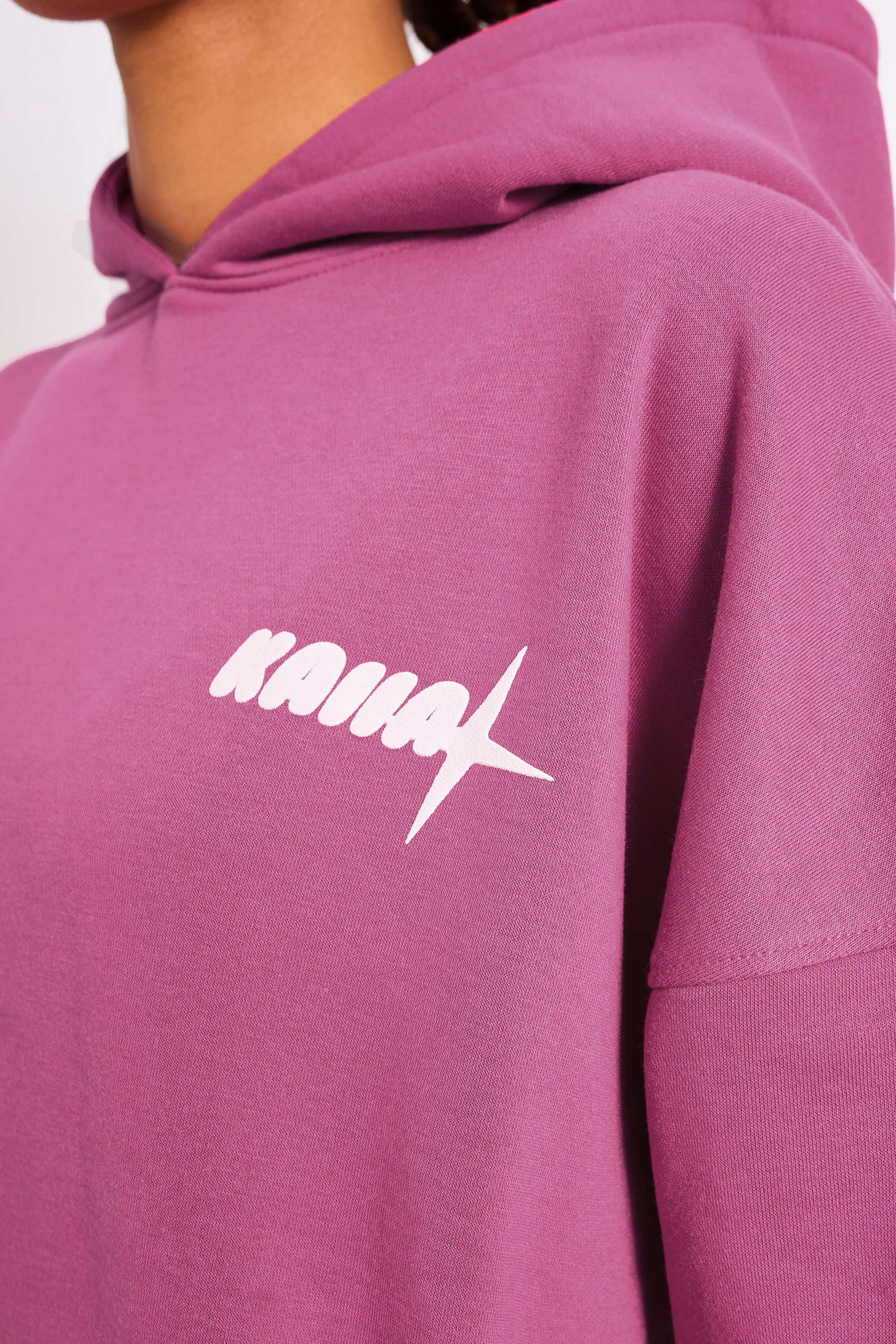 Kaiia Star Graphic Oversized Hoodie Hot Pink