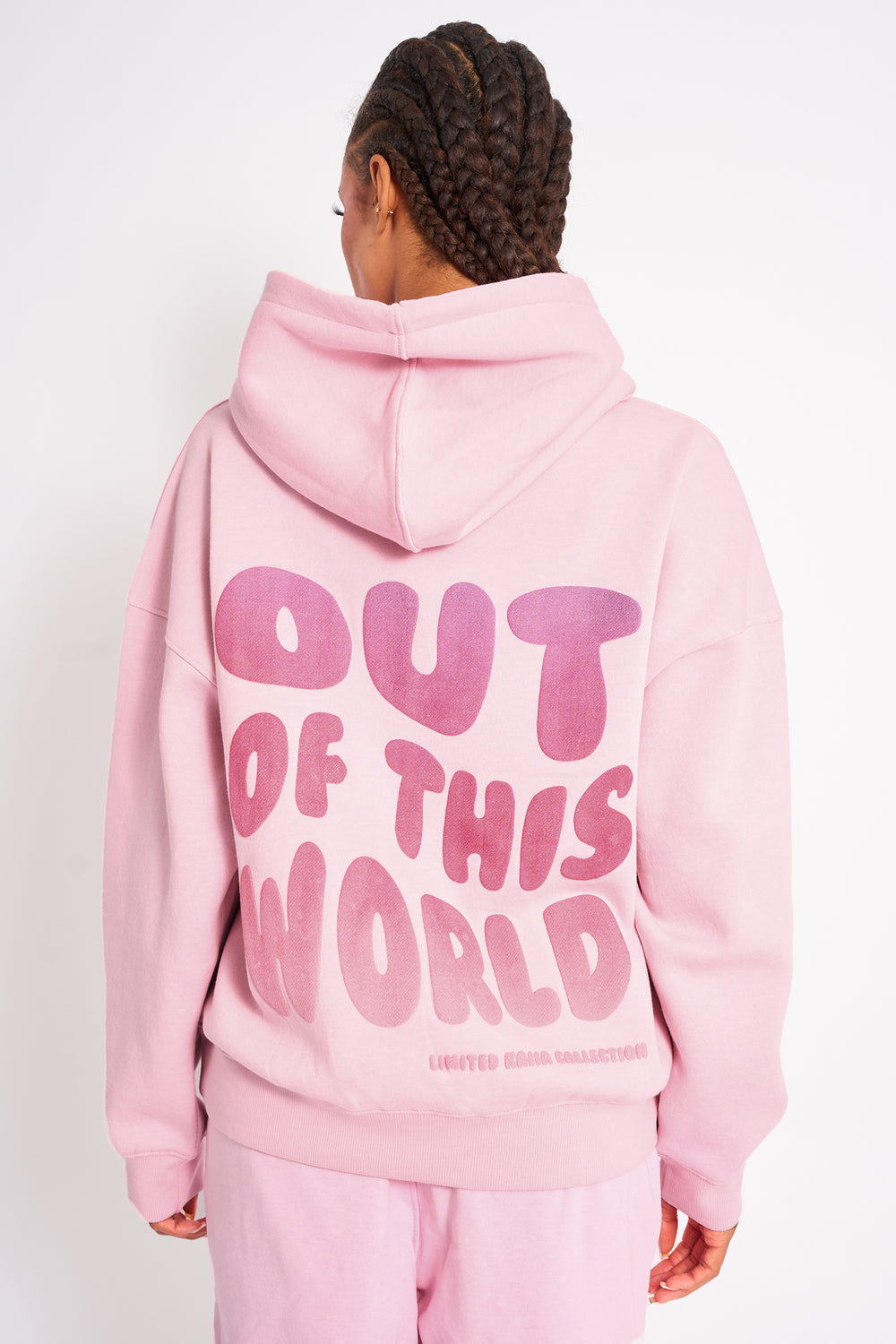 Kaiia Star Ombre Graphic Oversized Hoodie Baby Pink