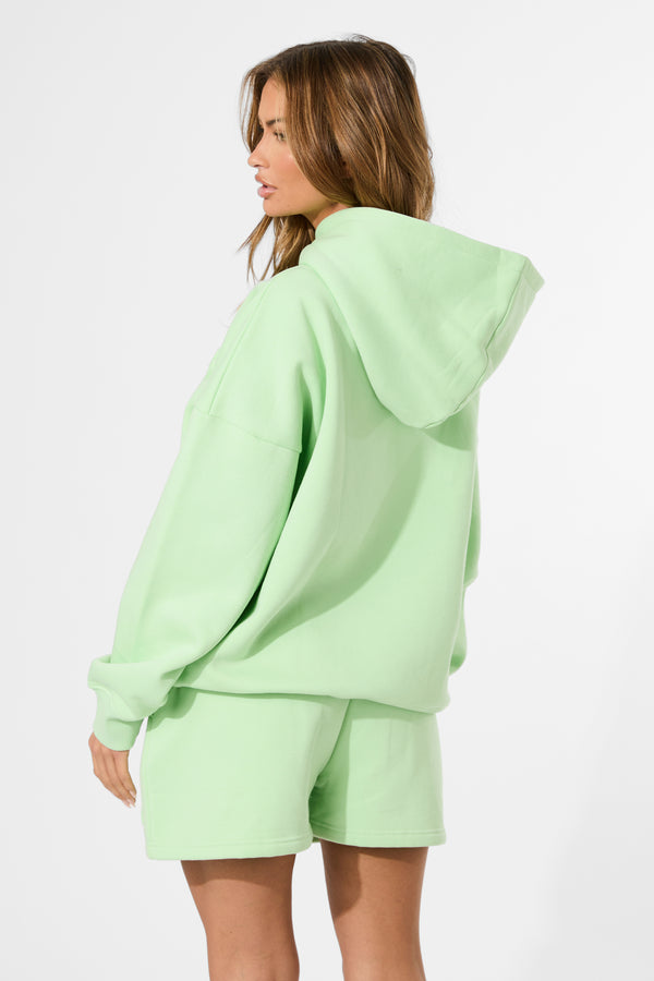 Kaiia Embossed Logo Oversized Hoodie Lime Sherbet
