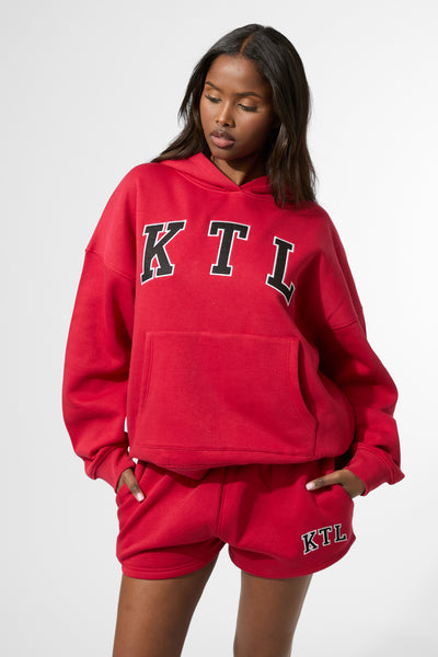 Ktl Logo Oversized Hoodie Red | Kaiia