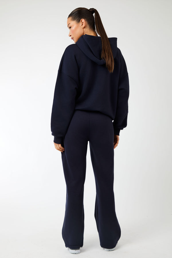 Kaiia Label Logo Oversized Hoodie Navy