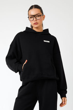 Kaiia Label Logo Oversized Hoodie Black