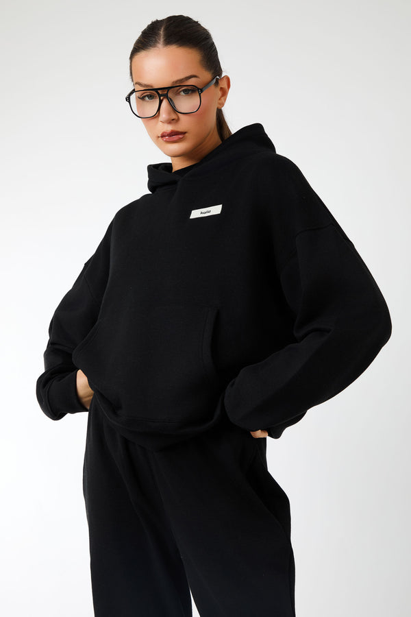 Kaiia Label Logo Oversized Hoodie Black
