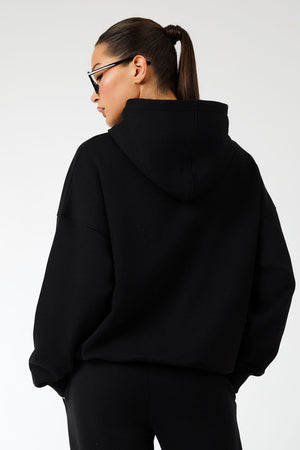 Kaiia Label Logo Oversized Hoodie Black