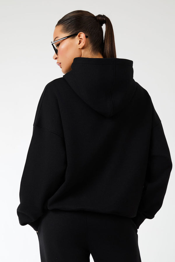 Kaiia Label Logo Oversized Hoodie Black