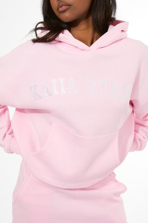 Kaiia Studio Oversized Hoodie Pink & White