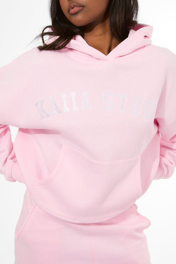 Kaiia Studio Oversized Hoodie Pink & White