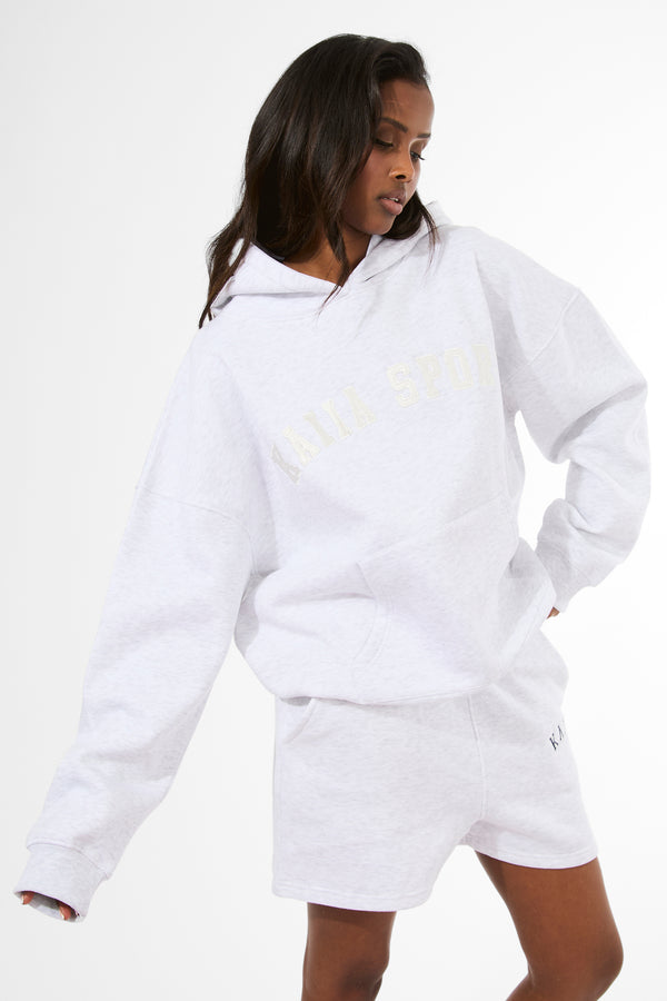 Kaiia Sport Oversized Hoodie Light Grey Marl & Cream