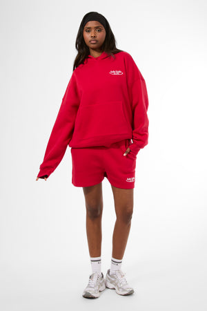 Kaiia Running Club Logo Oversized Hoodie Red