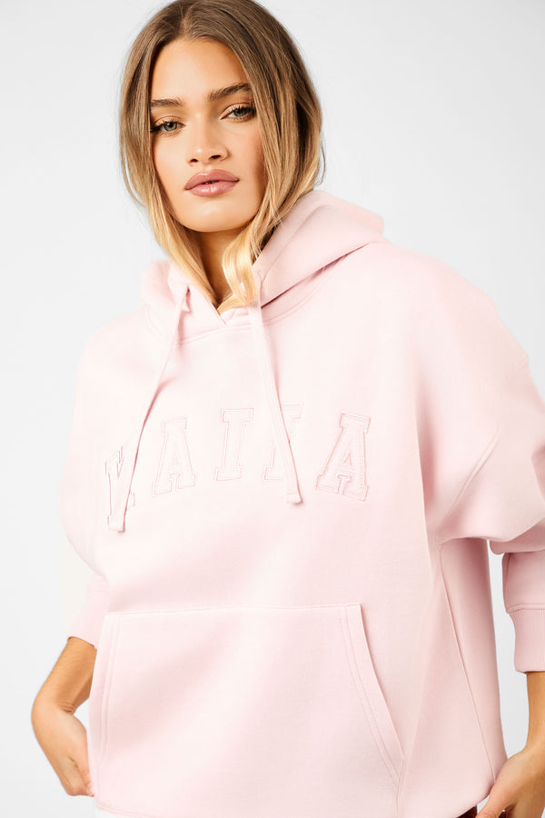 Kaiia Slogan Oversized Hoodie Dusty Pink