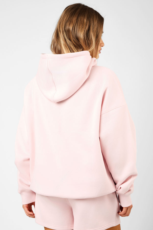 Kaiia Slogan Oversized Hoodie Dusty Pink