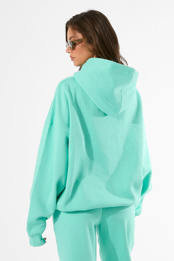 Kaiia Slogan Oversized Hoodie Spearmint