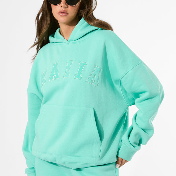 Kaiia Slogan Oversized Hoodie Spearmint | Kaiia