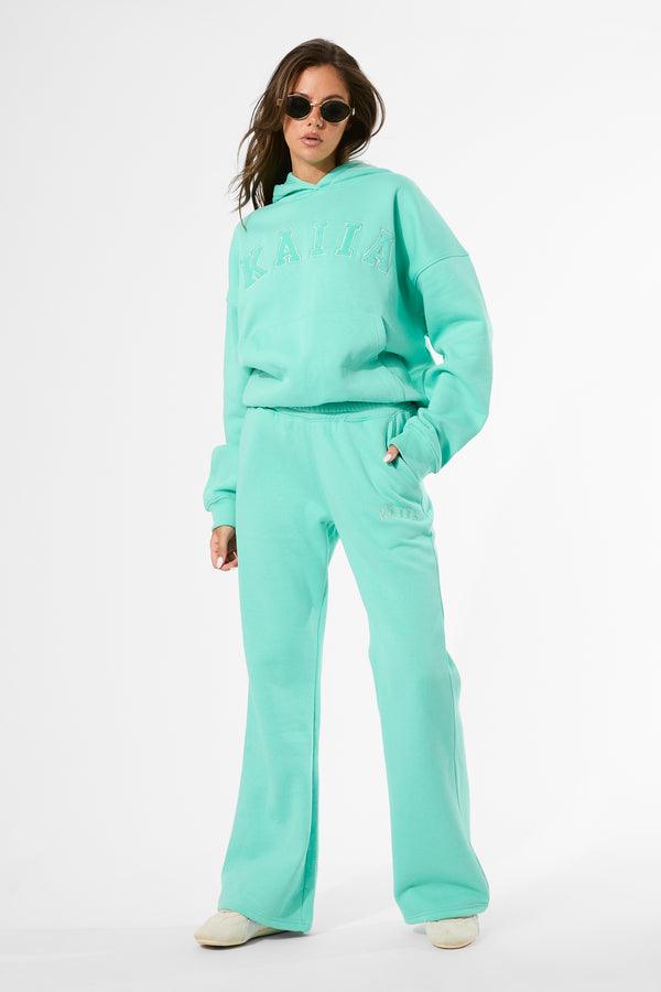 Kaiia Slogan Oversized Hoodie Spearmint