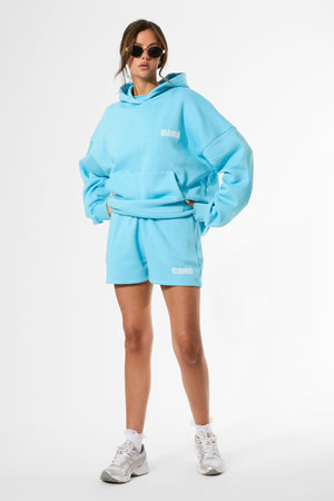 Kaiia Bubble Graphic Oversized Hoodie Pool Blue
