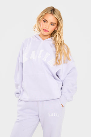 Kaiia Slogan Oversized Hoodie Dusty Lilac