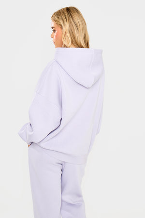 Kaiia Slogan Oversized Hoodie Dusty Lilac