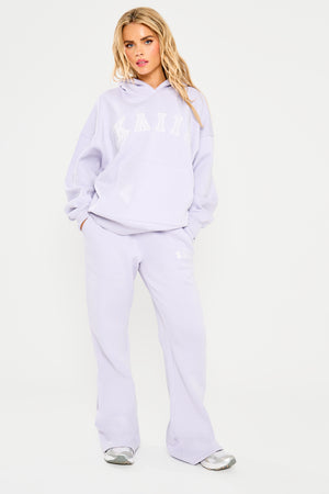 Kaiia Slogan Oversized Hoodie Dusty Lilac