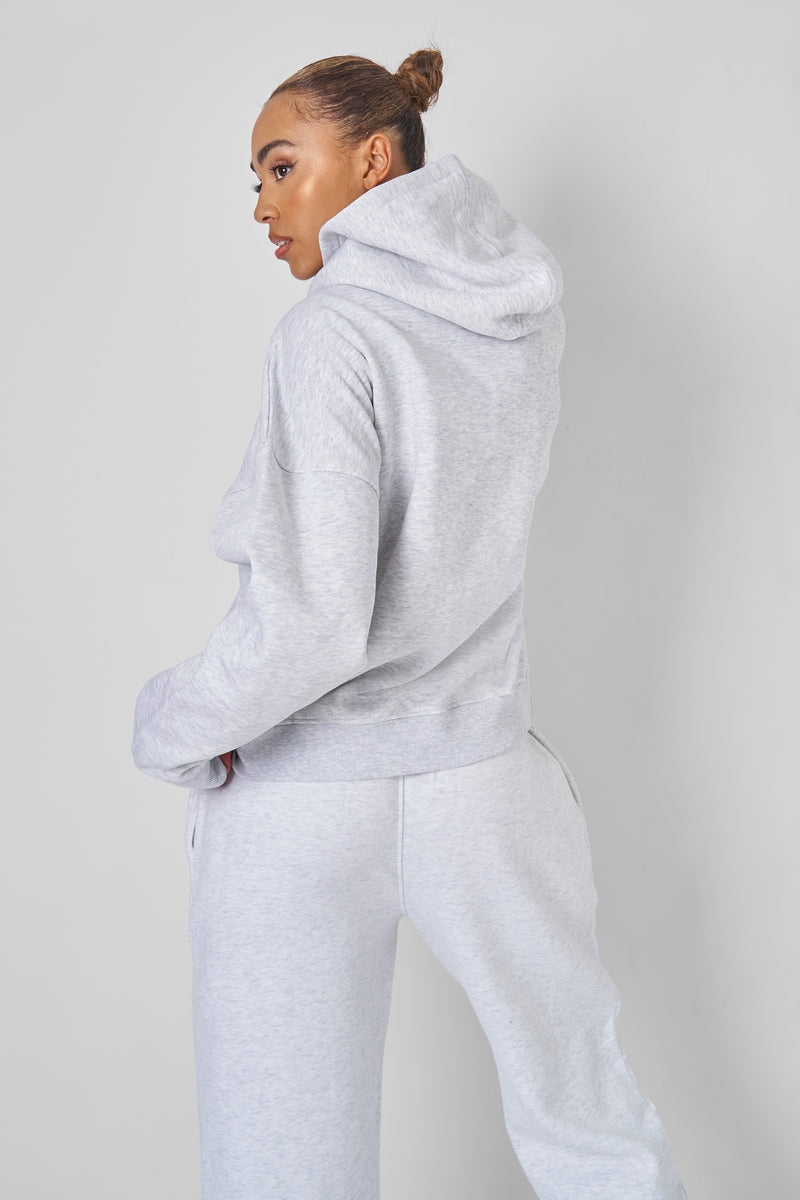 KAIIA SPORT OVERSIZED HOODIE LIGHT GREY MARL