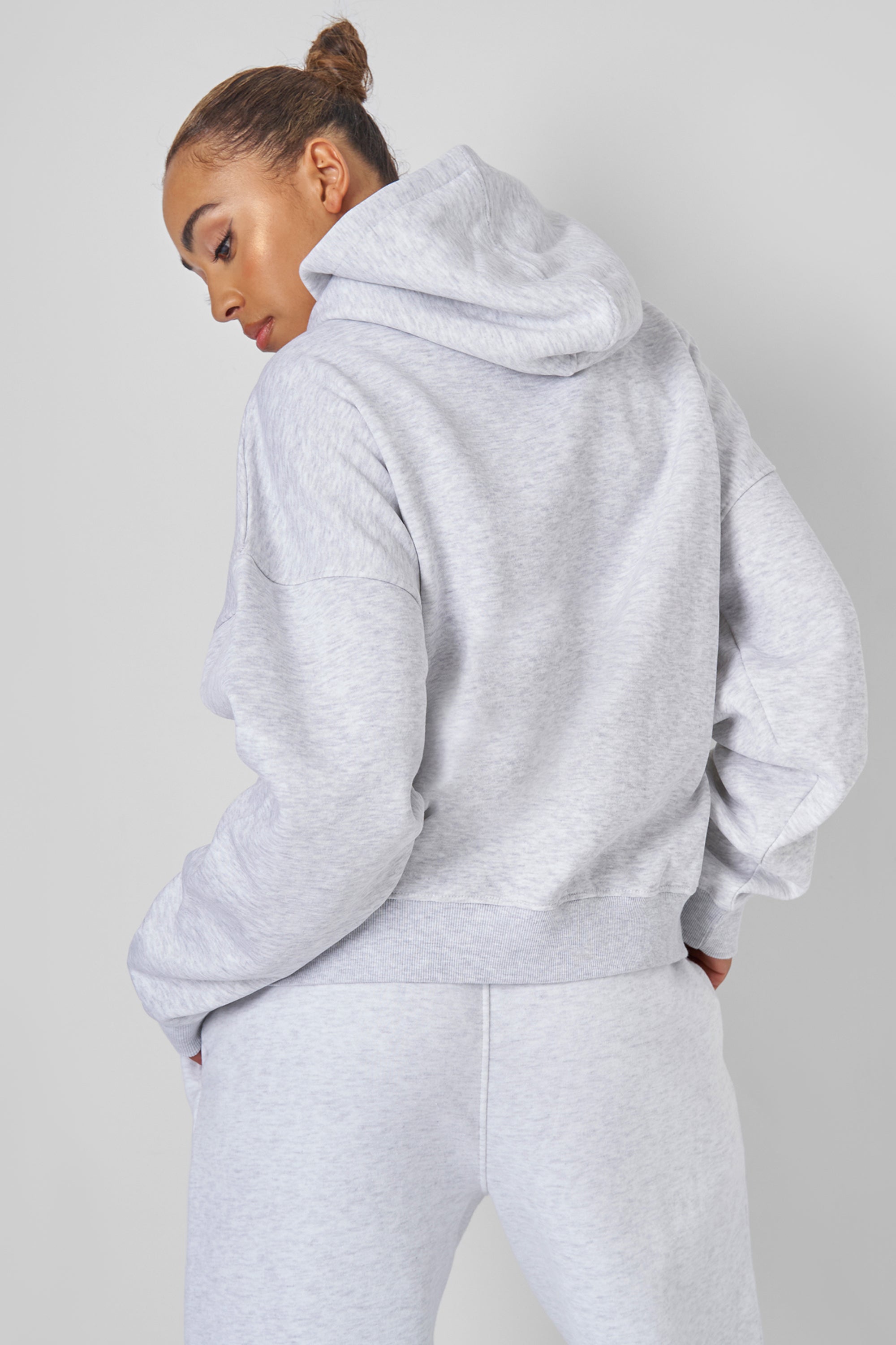 KAIIA SPORT OVERSIZED HOODIE LIGHT GREY MARL