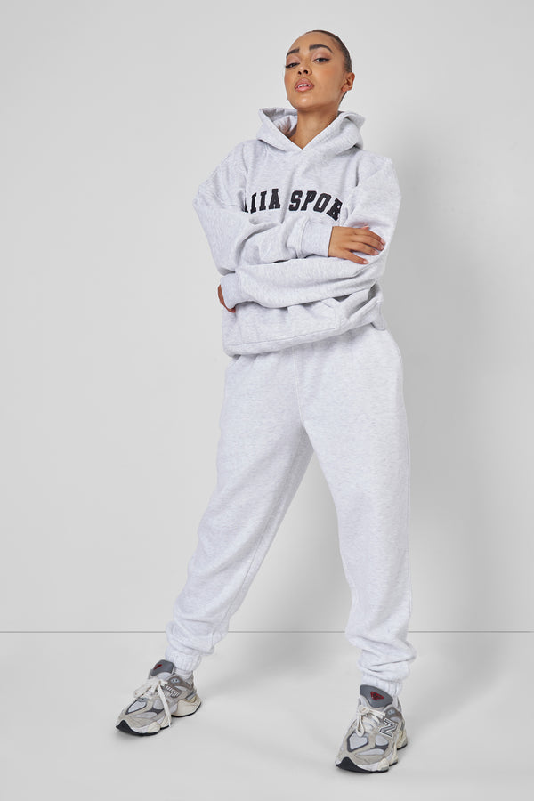 KAIIA SPORT OVERSIZED HOODIE LIGHT GREY MARL