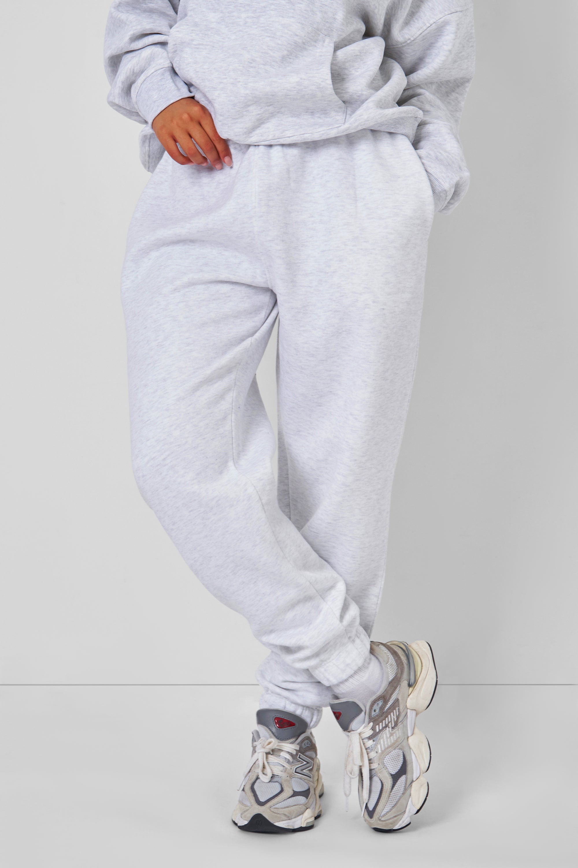 Relaxed Fit Cuffed Jogger Light Grey Marl