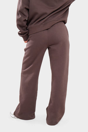 Kaiia Logo Wide Leg Joggers Chocolate