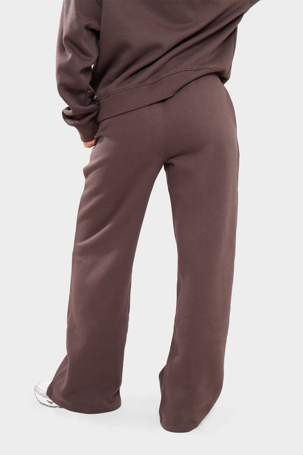 Kaiia Logo Wide Leg Joggers Chocolate