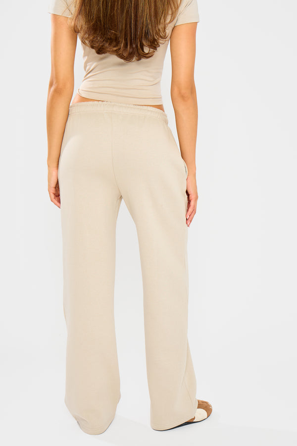 Kaiia Embossed Wide Leg Joggers Ash Taupe