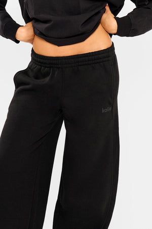 Kaiia Barrel Leg Joggers Black