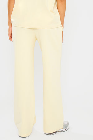 Kaiia Embossed Wide Leg Joggers Lemon