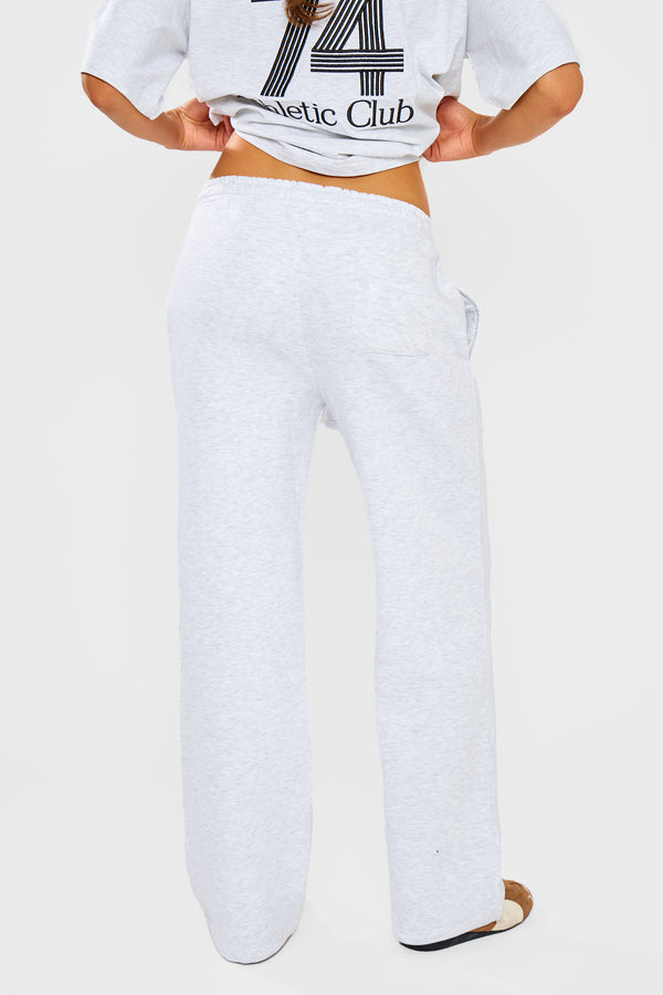 Kaiia Wide Leg Joggers Grey Marl & Black