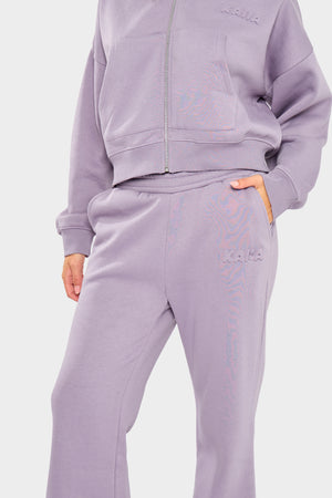 Kaiia Embossed Bubble Logo Flared Joggers Dusk