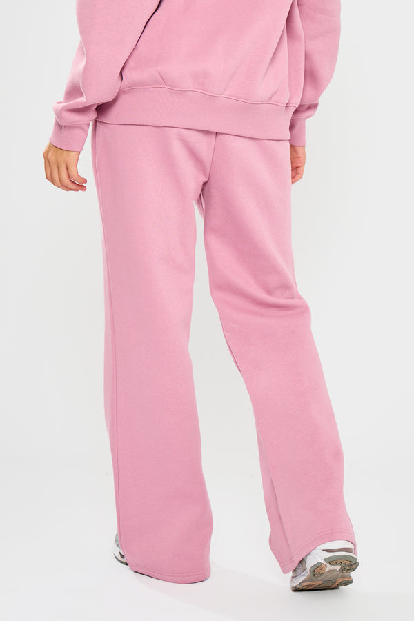 Kaiia Embossed Bubble Logo Flared Joggers Petal
