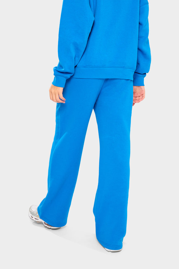 Kaiia Slogan Wide Leg Joggers Cobalt Blue