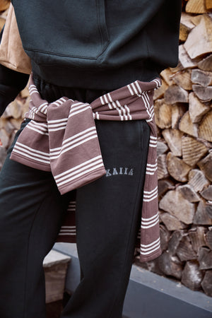 Kaiia Slogan Low Rise Wide Leg Joggers Dark Pine