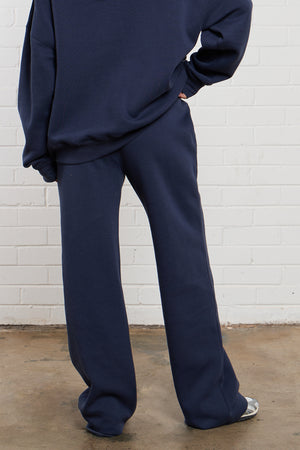 Kaiia Jeans Embroidered Wide Leg Joggers Indigo