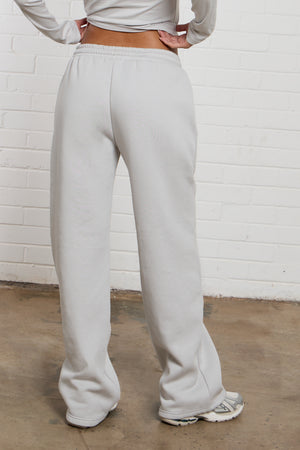 Kaiia Jeans Embossed Wide Leg Joggers Silver Grey