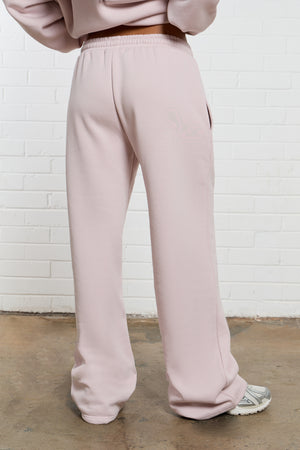 Kaiia Jeans Embossed Wide Leg Joggers Pale Dusty Lilac