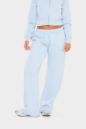 Kaiia Bubble Borg Wide Leg Joggers Baby Blue