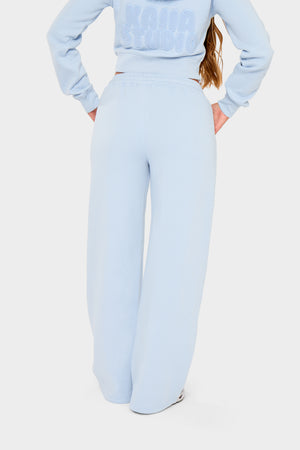 Kaiia Bubble Borg Wide Leg Joggers Baby Blue