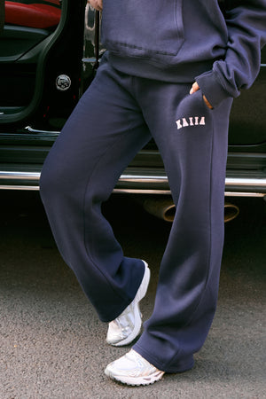 Kaiia Logo Wide Leg Joggers Navy & Pink